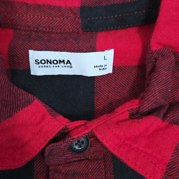 Sonoma Supersoft Flannel Button Down Shirt, Large, NWT - Picture 3 of 3